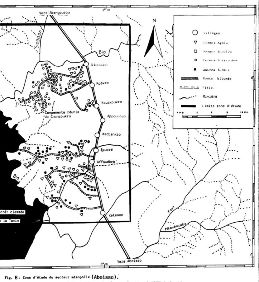 Fig. 8 Zone d'étude du secteur mésophile (Abaissa)&#34;