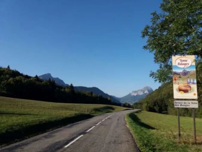 Figure 9. Beginning of the geographical area of the Tome des Bauges PDO, in the Bauges  massif, French Alps (source: own photo, 2018).
