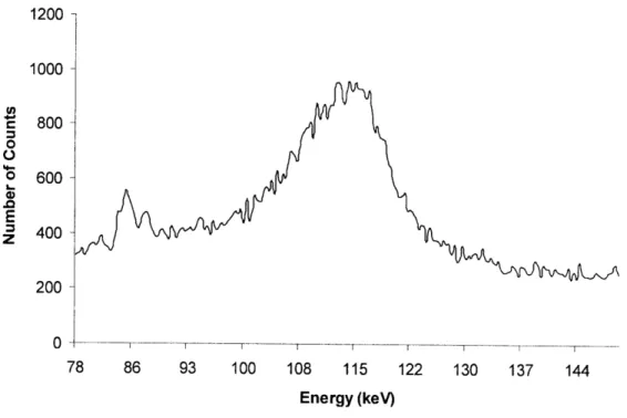 Figure  18.  225  keV  X-rays  produced  a  backscatter  energy  spectrum  centered  about  114  keV