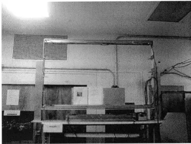 Figure  2-1:  The  photograph  of the  apparatus  used  in  this  project.  Two  AMS  scintil- scintil-lator  counters  are  mounted  in the  upper  and lower  side  of the  metal  frame.