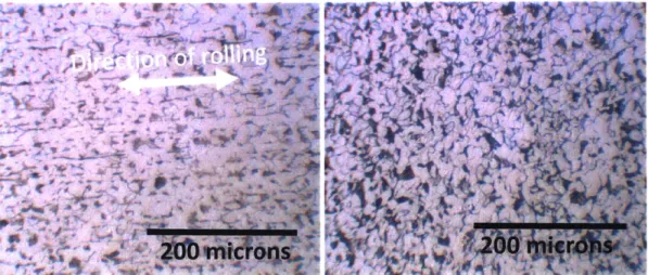 Figure  4-3:  Images  of the  microstructure  of an  untreated  10 18  steel  sample taken  with an Olympus  Universal  Research  Microscope,  Model  VANOX
