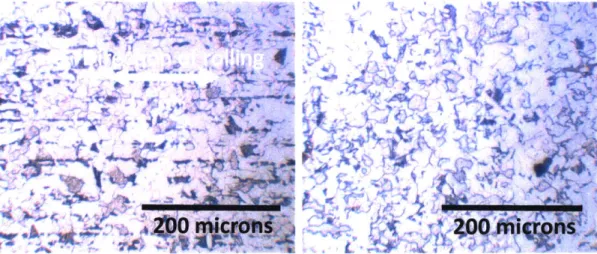 Figure 4-4:  Images  of the  microstructure  of an  untreated  A36  steel  sample  taken  with an Olympus  Universal  Research  Microscope,  Model  VANOX