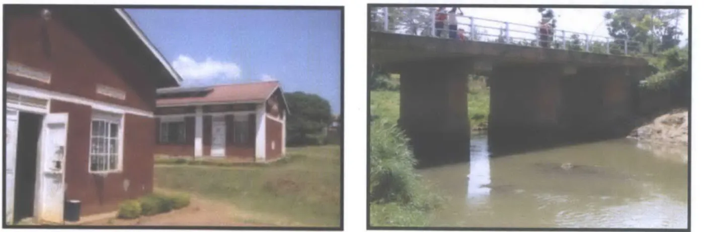 Figure 2-5:  Uganda Red Cross Society Bubulo Branch (left) and the Bridge Near Bubulo Red Cross Office (right)