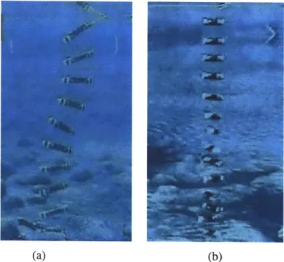 Figure  2.3  Trajectories  of the mine  observed in  tank tests  (from Valent  et al  [21])  for (a) see-saw  motion and  (b)  spiral  motion.