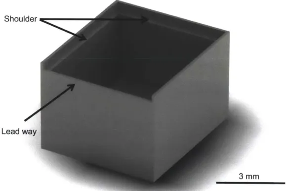 Figure  2.5  is  computer  aided  design  (CAD)  rendering  of  the  reservoir.  The  inner dimensions  of the reservoir were  sized  such that it would  contain a  10  mg  payload  of TMZ  when loaded  in  powder  form  and  could  be  capped  by  a  3  m