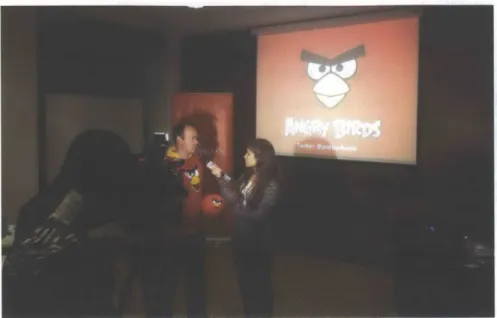 Figure  4-2:  Peter  Vesterbacka,  Chief  Marketing  Officer  for  Rovio,  being  interviewed for  Peruvian  television.