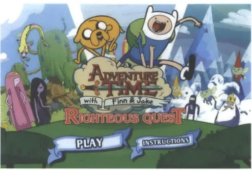 Figure  2-5:  Opening  screenshot  for  Adventure  Time:  Righteous Quest. Developed  by Bamtang  for  Cartoon  Network.