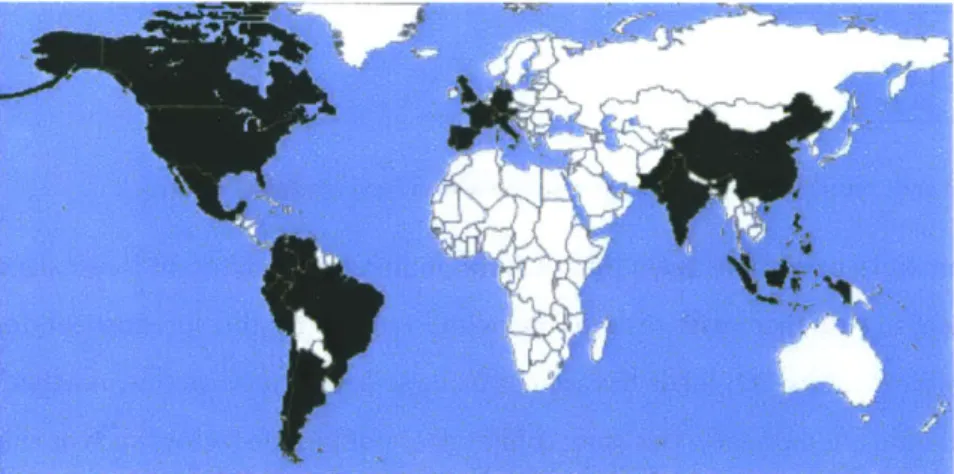 Figure 4. Countries operating with a Novartis business unit