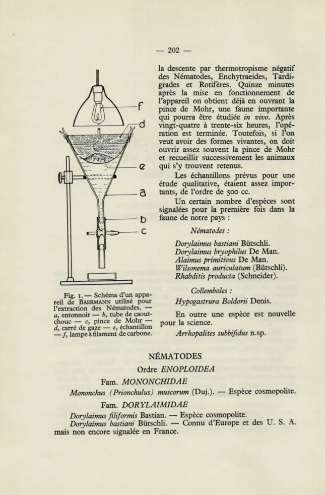 Fig. i. —   Schéma d'un  appa- appa-reil  de   BAERMANN   utilisé  pour  l'extraction  des  Nématodes