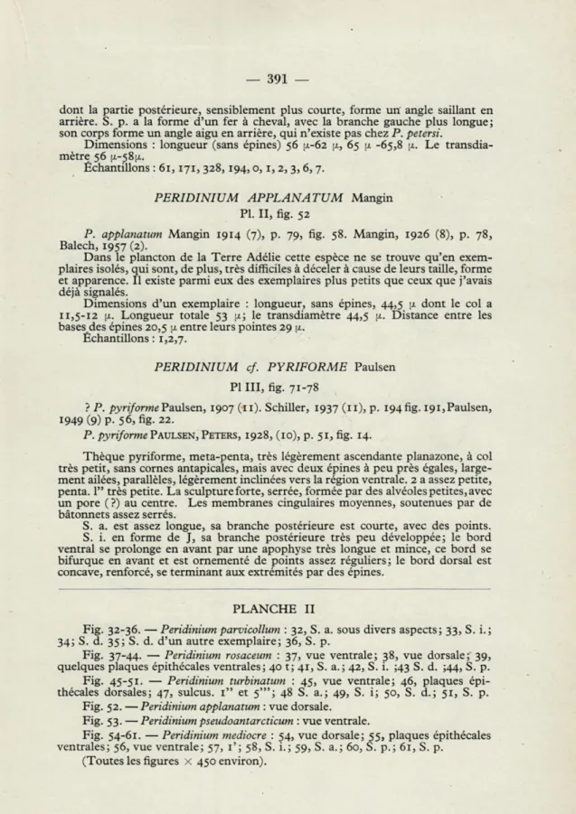 Fig.   32-36.   — Peridinium parvicollum  :   32,   S.  a.  sous  divers aspects;   33,   S