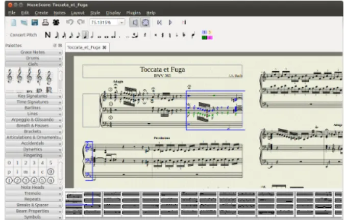 Figure 1. MuseScore - un éditeur de partitions musicales open source.