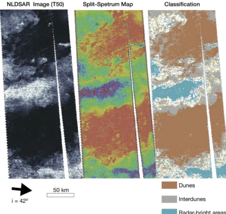 Figure 5. Geomorphic classification after denoising and split-spectrum analysis exemplified over Belet sand sea from the T50 NLDSAR swath