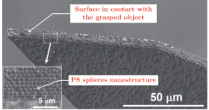 Fig. 11. Structured gripper by PS particles of 1 µm.