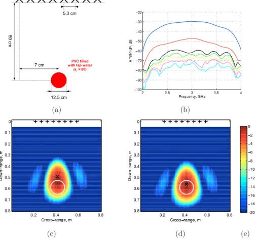 Figure 2.18: DORT method applied to the reflection setup (a) in the anechoic chamber. (b) Singular values distribution over frequency
