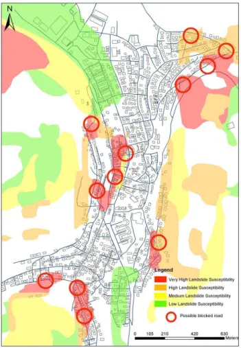 Fig. 8. Map showing the location of the buildings where vulnera- vulnera-ble population is located (e.g
