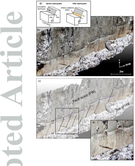Figure  3:  Coseismic  slip  vectors  derived  using  photogrammetry  point  cloud  at  the  site  Scoglio  South  (SS)