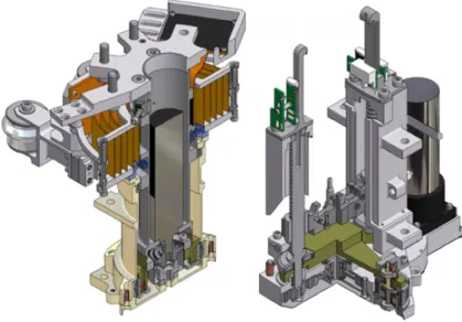 Fig. 6 The SMS actuators: (left) carousel; (right) elevator
