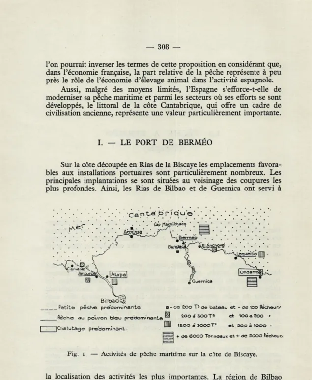 Fig.  1  —  Activités  de  pêche  maritime  sur  la  côte  de  Biscaye. 