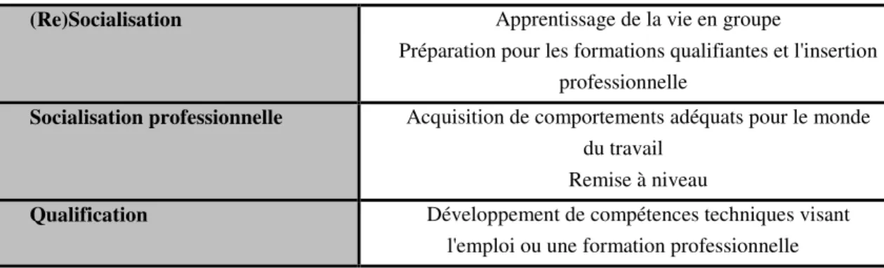Tableau 3 : Synthèse des typologies proposées par Fusulier (1995) et Dubar (1987) 