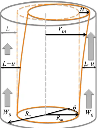 Figure 1. Sketch of the cylindrical annulus for the magma-wagging volcanic tremor model