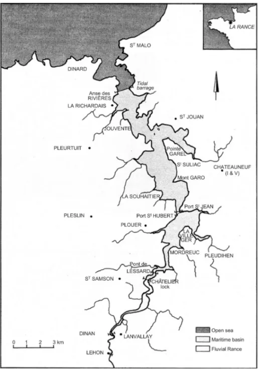Fig. I.2 Map of the Rance estuary basin within Brittany, France (from Kirby and Retière (2009)) 
