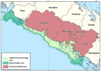 Figure 1-2 Map of ZCO area and associated UNESCO world-heritage zones 