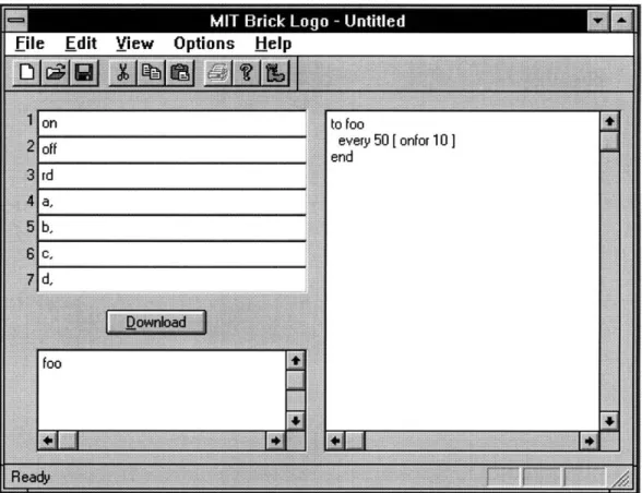 Figure  2.  Screen  shot of Logo program,  a Brick Logo text-based  environment.