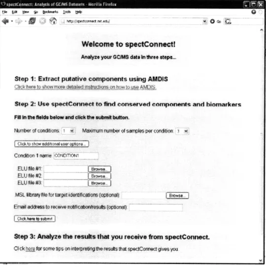Figure  4-2:  Illustration  of  SpectConnect  as  a  freely  available  as  an  application  on the  web
