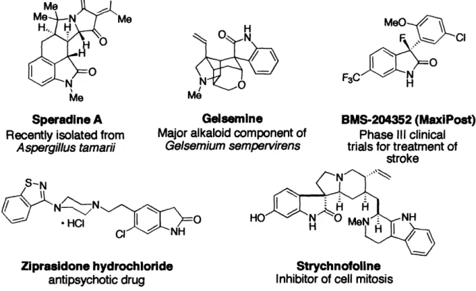 Figure 1.  Examples of Oxindole-Containing Molecules