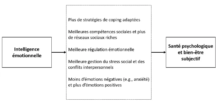 Figure 8. Médiateurs potentiels de la relation entre l’intelligence émotionnelle et la santé mentale (Zeidner  et al., 2012) 