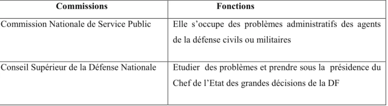 Tableau n°7: Résumé synoptique des missions du CSDN 242 au niveau opérationnel