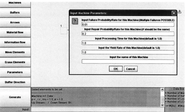 Figure 2: Updated machine component  input style. This approach uses a dialog box so all parameters  can be viewed by user at once