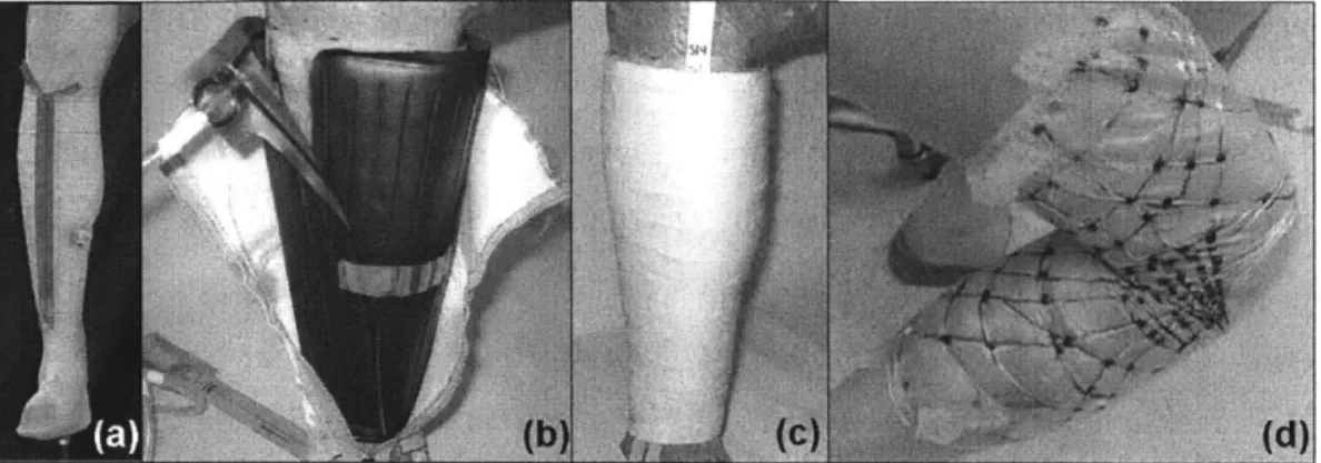 Figure  2-3:  Previous  Bio-Suit  prototypes:  (a)  single-channel  prototype  with  longitu- longitu-dinal  zipper  for quick  donning and  doffing;  (b)  multi-channel  prototype showing  inner multi-channel  inflation  layer  in  black  and white  sailc