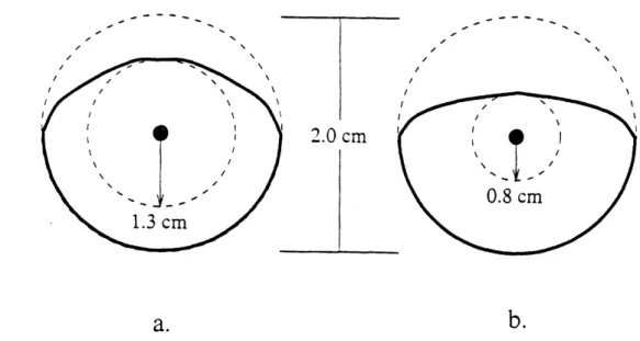 Figure  10:  Two  cam designs  a:  1.3  cm  base  circle. b:  0.8  cm  base  circle