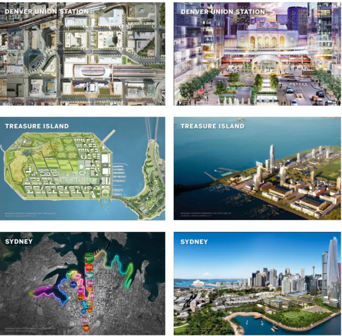Figure 8. Images provenant d’autres opérations d’urbanisme dans les discours des projets