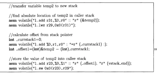 Figure  5-4:  Transferring  Variable  From  Caller  Stack  to  Callee  Stack