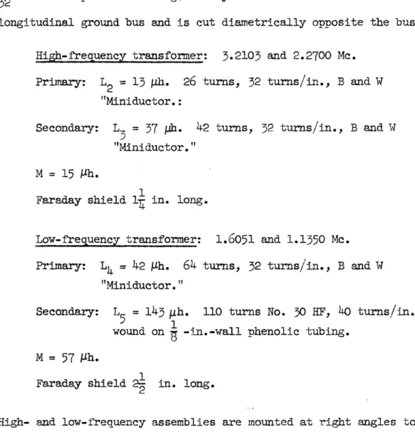 Table  4.1.  Buffer-Output R-F  Transformers.