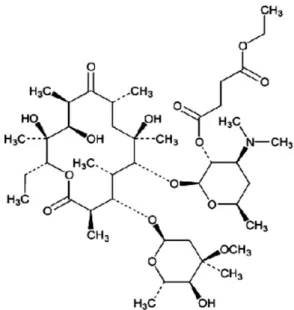 Figure 1 Chemical structure of erythromycin ethylsuccinate.