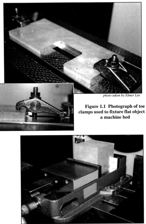 Figure  1.1  Photograph  of toe clamps used to fixture flat object on