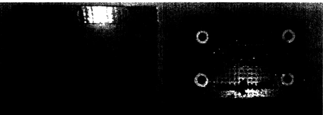 Figure 5:  Photographs of the side of the test block (left) and the top of the test block (right).