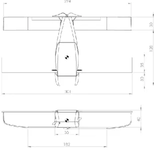 Figure 2: UAV external geometry (mm) 