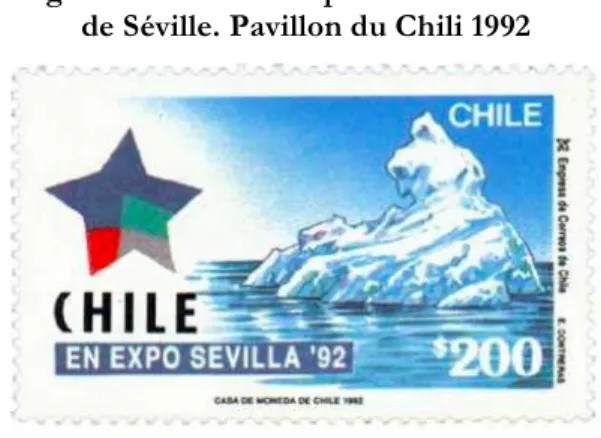 Figure 4.1. Timbre Exposition universelle  de Séville. Pavillon du Chili 1992 