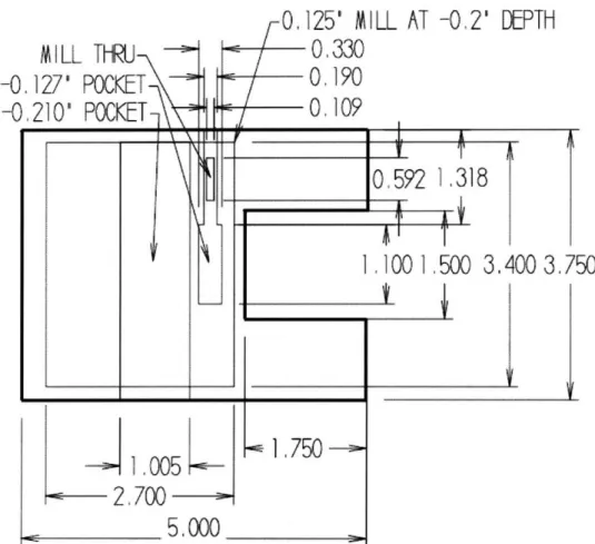 Figure 4.2  - Part drawing  of the fluid platform, made  from 0.465&#34;  stock plexiglass.