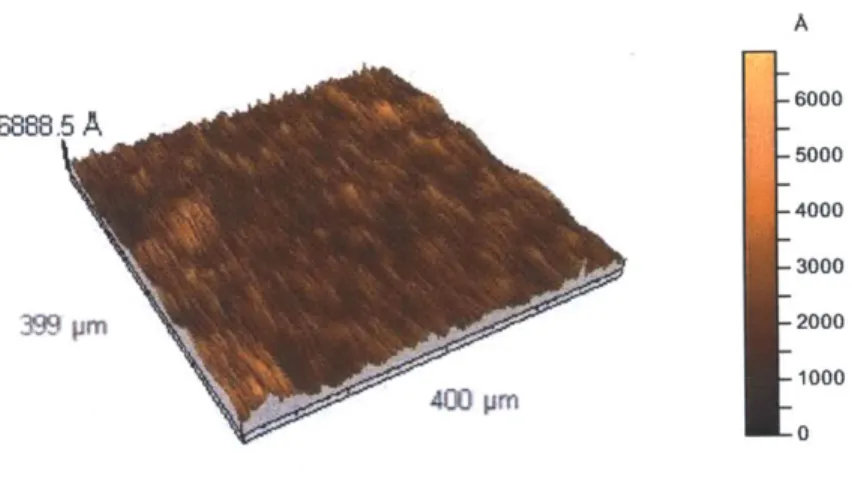 Figure 4-4.  A three-dimensional  profilometry  image  of spray-coated  PbS  QD  film.