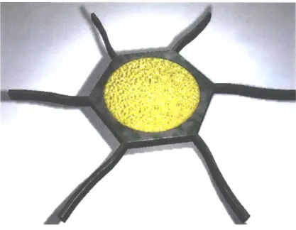 Figure  3-4:  A  computer  rendered  image  of the  rotated  rotor  core  and  the  twisted  tethers  (the rest  of the  die  is  not  shown)