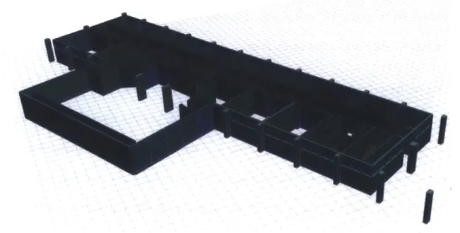 Figure 5. An  IFC data model  of MIT Building 26,  floor 1  rendered in ArchiCAD.