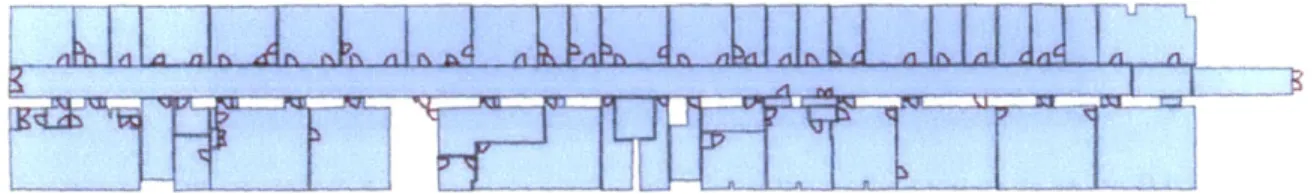 Figure  9.  Shapefile  data representation of MIT Building  26, floor 2. Though  resembling  a floor plan, the complete  shapefile  contains semantic  information for each  individual floor  of