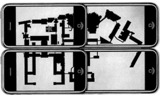 Figure  3-2:  Completed  visual puzzle;  pieces  are held together to form  the underground map  for  MIT  and the  next  goal  for  the  users