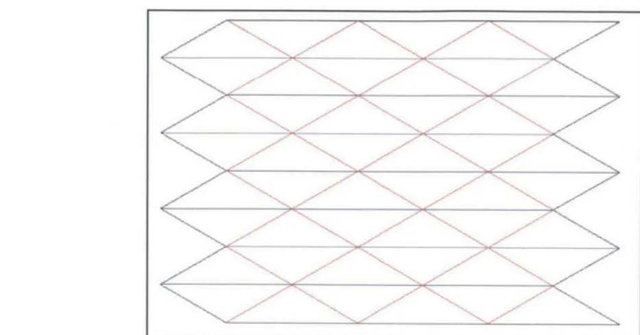 Figure 3.3  - Basic crease  pattern  for horizontal  conduction  through  mountain  folds
