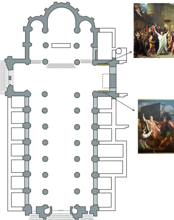 Fig. 2 : Plan de la cathédrale Saint-Lazare (Autun, Saône-et-Loire) :